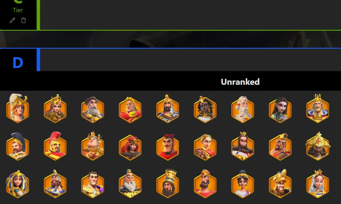 The tier list maker with its commander pool